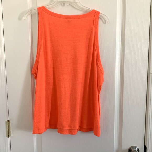 Old Navy EveryWear Linen Blend Tank Top Sleeveless Scoop Neck Orange Size XXL - Picture 5 of 5